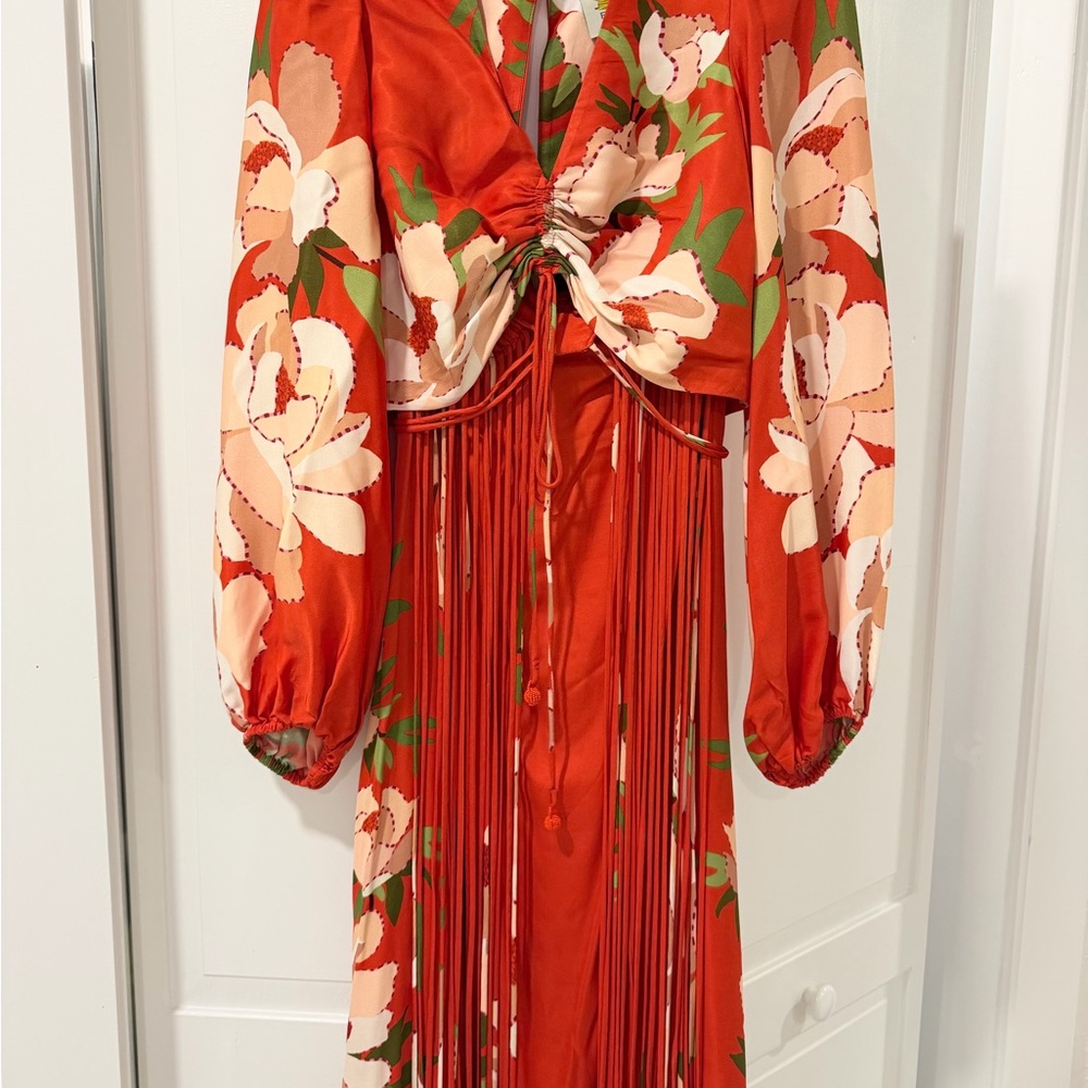 FARM Rio Red Floral Dress